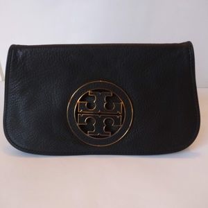 Tory Burch Britten Pebbled Black Cross Body Handbag